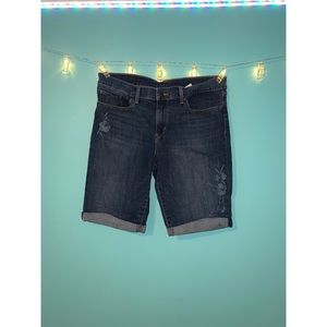 Levi’s Denim Shorts with Floral Embroidery
